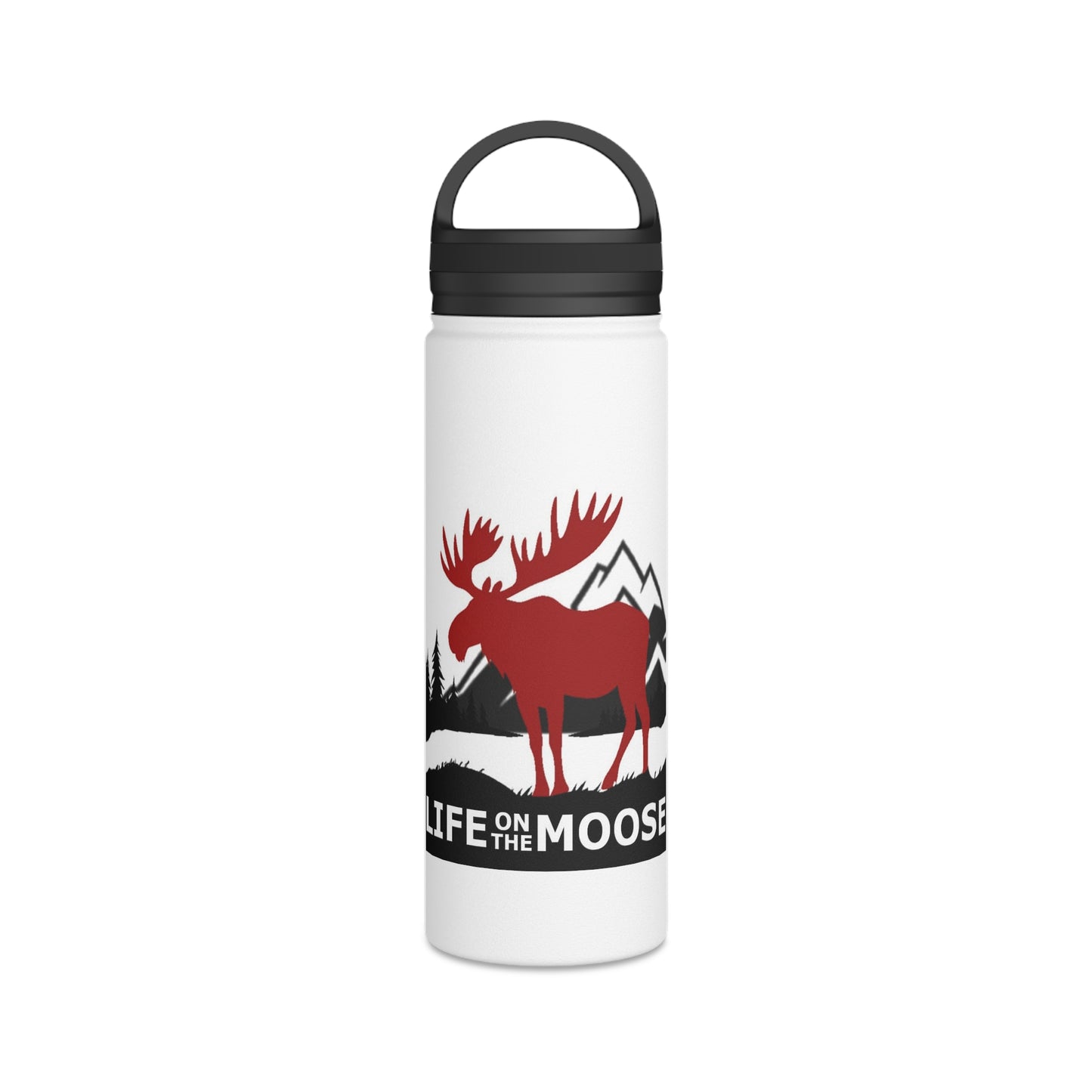 Life on the Moose Stainless Steel Water Bottle, Handle Lid