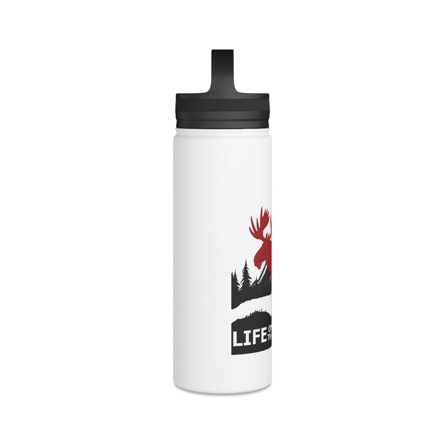 Life on the Moose Stainless Steel Water Bottle, Handle Lid