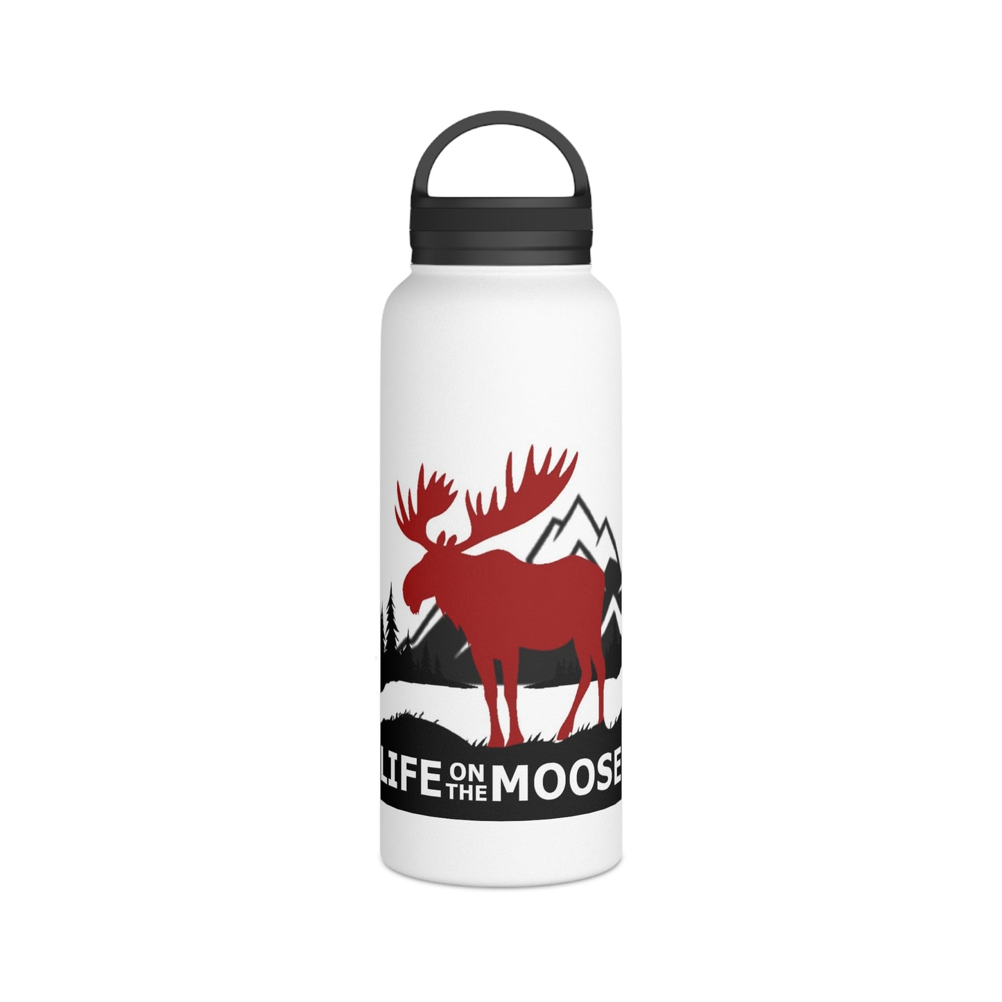 Life on the Moose Stainless Steel Water Bottle, Handle Lid