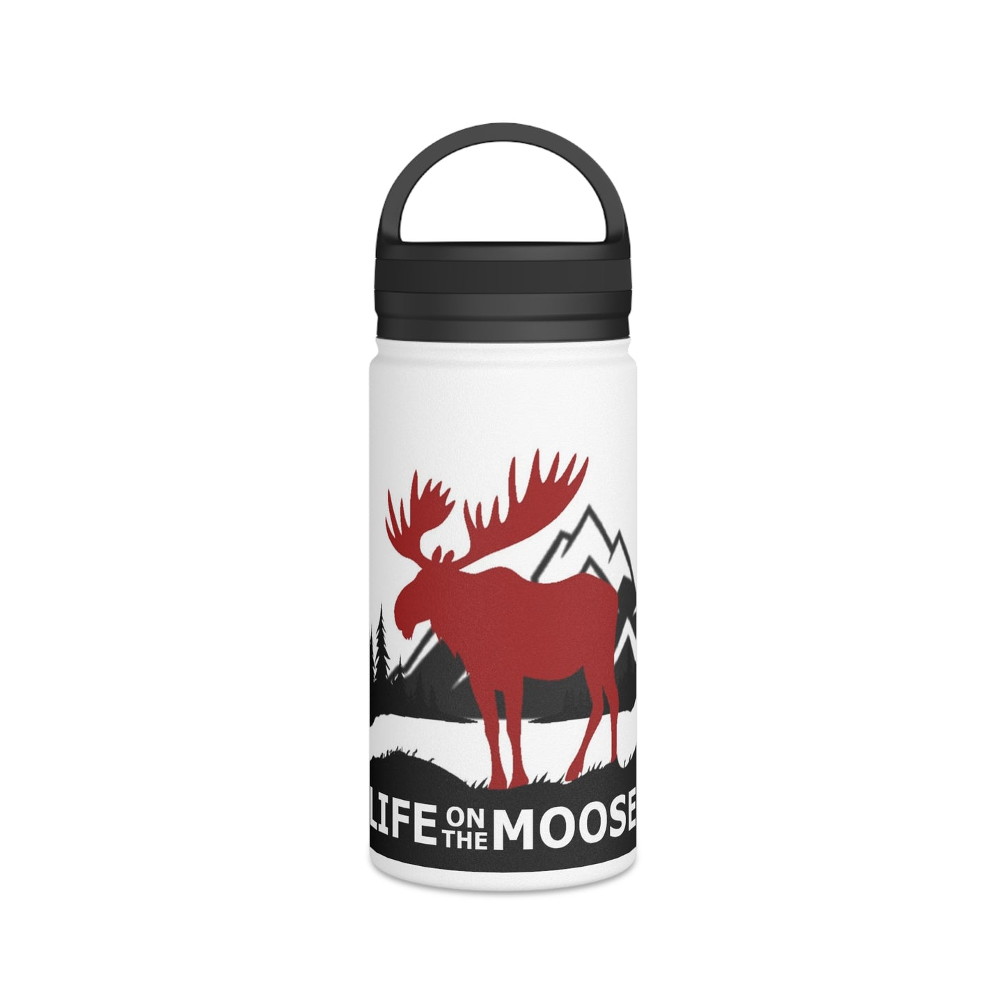 Life on the Moose Stainless Steel Water Bottle, Handle Lid